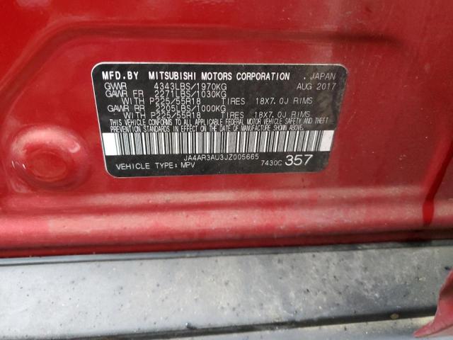 JA4AR3AU3JZ005665 - 2018 MITSUBISHI OUTLANDER ES Kırmızı fotoğraf 13