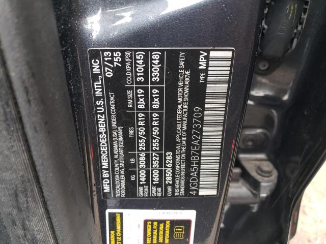 4JGDA5HB7EA273709 - 2014 MERCEDES-BENZ ML 350 4MATIC GRAY photo 13