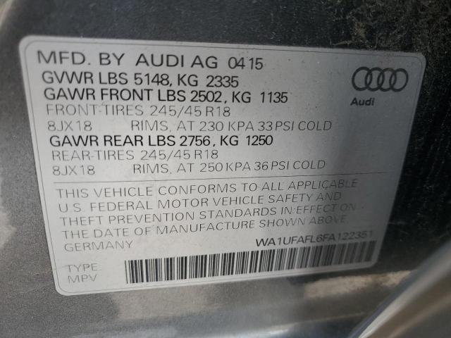 WA1UFAFL6FA122351 - 2015 AUDI A4 ALLROAD PREMIUM PLUS GRAY photo 12