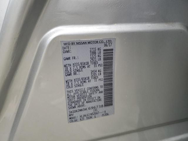 5N1DR2MN3HC696738 - 2017 NISSAN PATHFINDER S SILVER photo 13