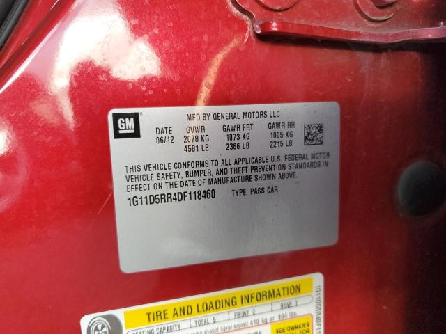 1G11D5RR4DF118460 - 2013 CHEVROLET MALIBU 1LT 红色 照片 12