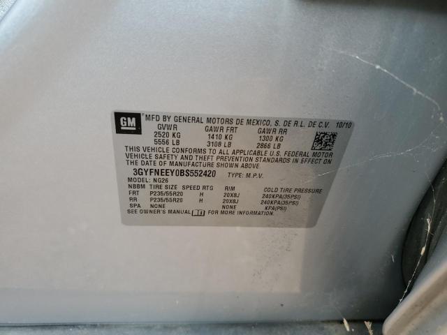 3GYFNEEY0BS552420 - 2011 CADILLAC SRX PERFORMANCE COLLECTION Srebrny zdjęcie 12