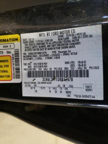 3LN6L2J91DR815478 - 2013 LINCOLN MKZ BLACK photo 12