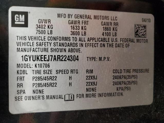 1GYUKEEJ7AR224304 - 2010 CADILLAC ESCALADE HYBRID BLACK photo 14