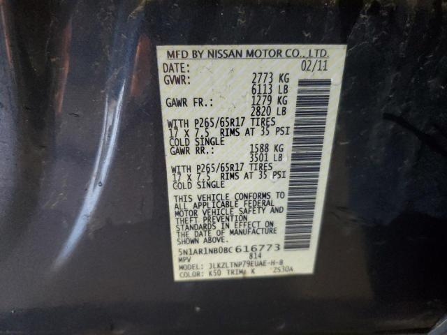 5N1AR1NB0BC616773 - 2011 NISSAN PATHFINDER S 石墨色 照片 13