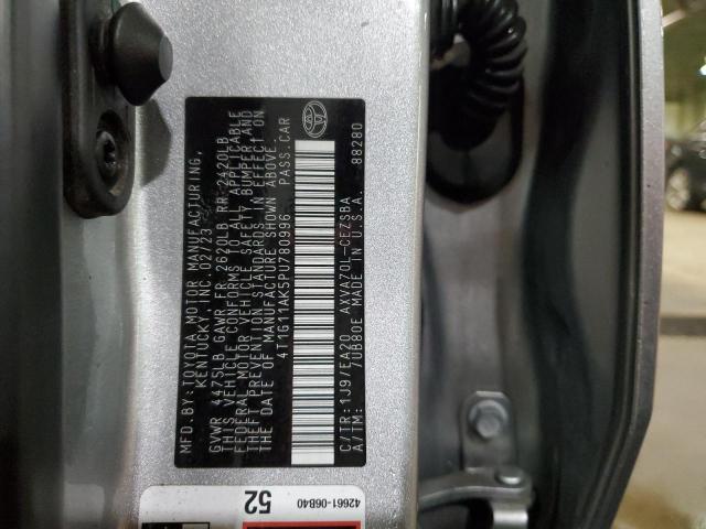 4T1G11AK5PU780996 - 2023 TOYOTA CAMRY SE NIGHT SHADE SILVER photo 12