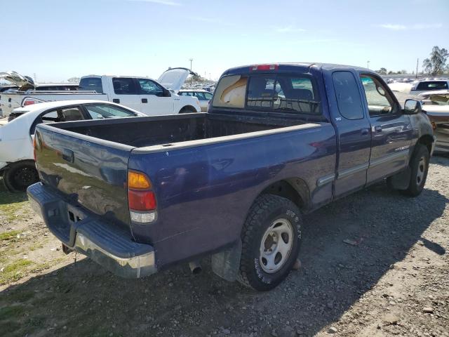 5TBRN34142S257314 - 2002 TOYOTA TUNDRA ACCESS CAB SR5 BLUE photo 3