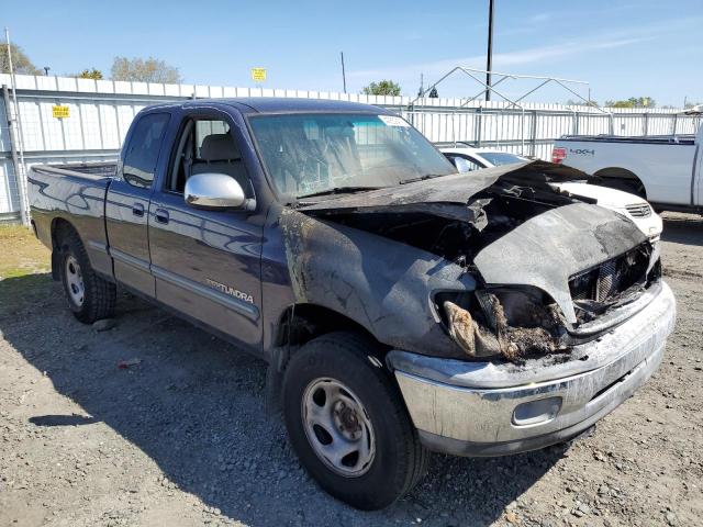 5TBRN34142S257314 - 2002 TOYOTA TUNDRA ACCESS CAB SR5 BLUE photo 4