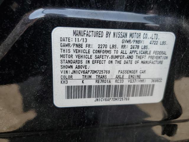 JN1CV6AP7DM725769 - 2013 INFINITI G37 BASE BLACK photo 12