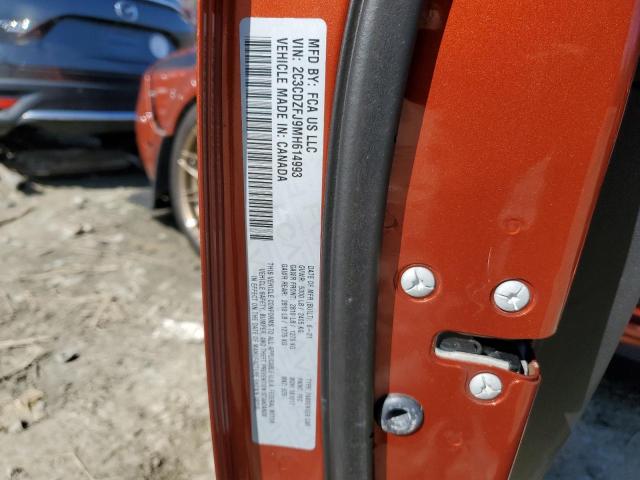 2C3CDZFJ9MH614993 - 2021 DODGE CHALLENGER R/T SCAT PACK ORANGE photo 12