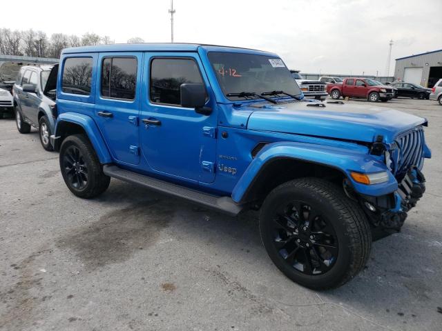 1C4JJXP69NW163058 - 2022 JEEP WRANGLER U SAHARA 4XE BLUE photo 4