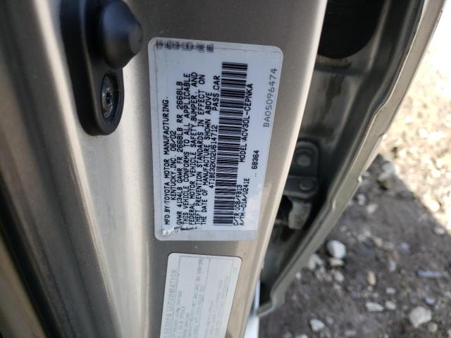 4T1BE32K02U614712 - 2002 TOYOTA CAMRY LE SILVER photo 12