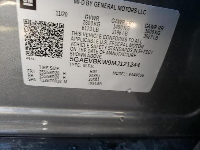 5GAEVBKW9MJ121244 - 2021 BUICK ENCLAVE PREMIUM GRAY photo 13