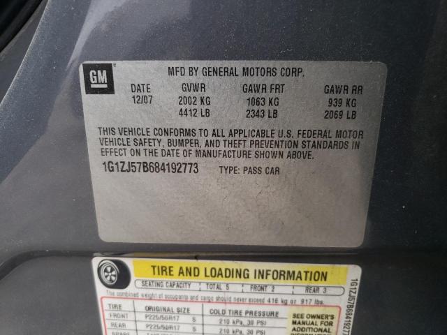 1G1ZJ57B684192773 - 2008 CHEVROLET MALIBU 2LT GRAY photo 12