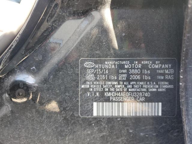 KMHDH4AE0FU328740 - 2015 HYUNDAI ELANTRA SE BLACK photo 12