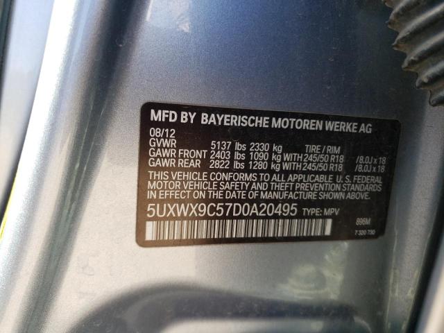 5UXWX9C57D0A20495 - 2013 BMW X3 XDRIVE28I BLUE photo 13