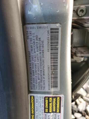 WVWRU63B05P020467 - 2005 VOLKSWAGEN PASSAT GLX Gümüş foto 12