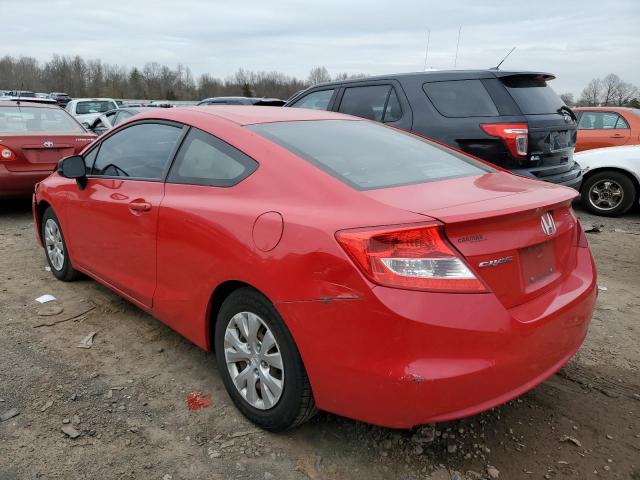 2HGFG3B59CH547513 - 2012 HONDA CIVIC LX RED photo 2