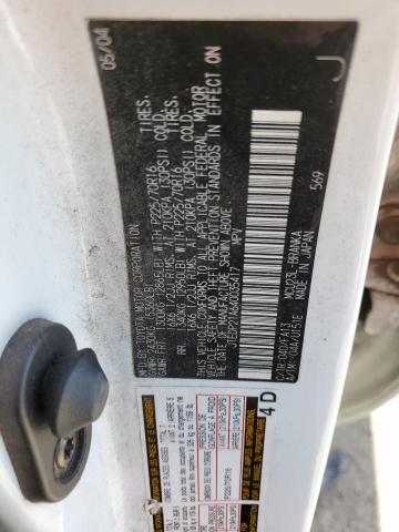 JTEDP21A640035417 - 2004 TOYOTA HIGHLANDER BASE أبيض صورة 13