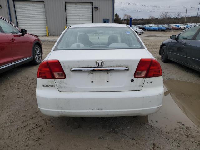 2HGES16591H601656 - 2001 HONDA CIVIC LX WHITE photo 6