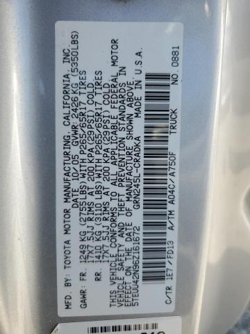 5TEUU42N96Z161672 - 2006 TOYOTA TACOMA ACCESS CAB ვერცხლისფერი ფოტო 13