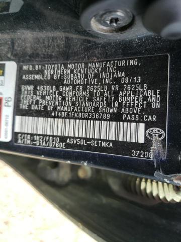 4T4BF1FK8DR336789 - 2013 TOYOTA CAMRY L GRAY photo 12