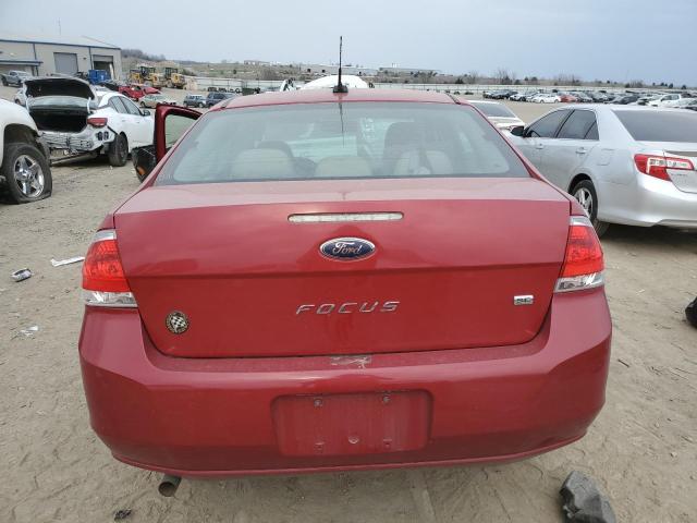 1FAHP3FN6BW143155 - 2011 FORD FOCUS SE RED photo 6