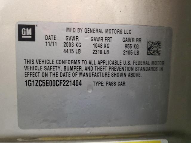 1G1ZC5E00CF221404 - 2012 CHEVROLET MALIBU 1LT 米色 照片 12