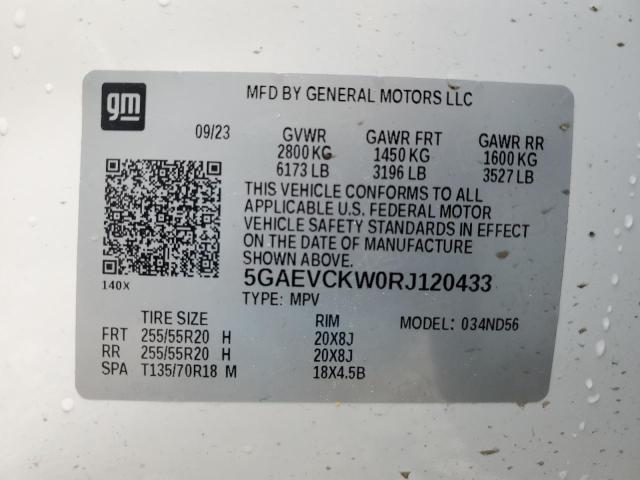 5GAEVCKW0RJ120433 - 2024 BUICK ENCLAVE AVENIR WHITE photo 14