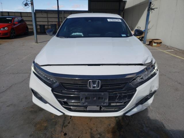 1HGCV1F31NA100732 - 2022 HONDA ACCORD SPORT WHITE photo 5