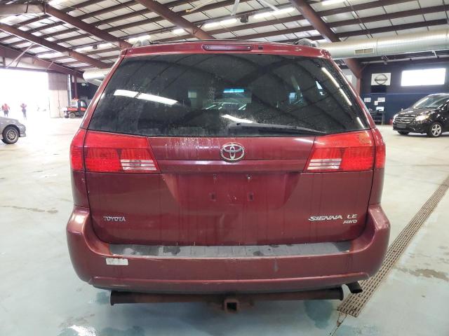 5TDBA23CX4S004244 - 2004 TOYOTA SIENNA LE RED photo 6