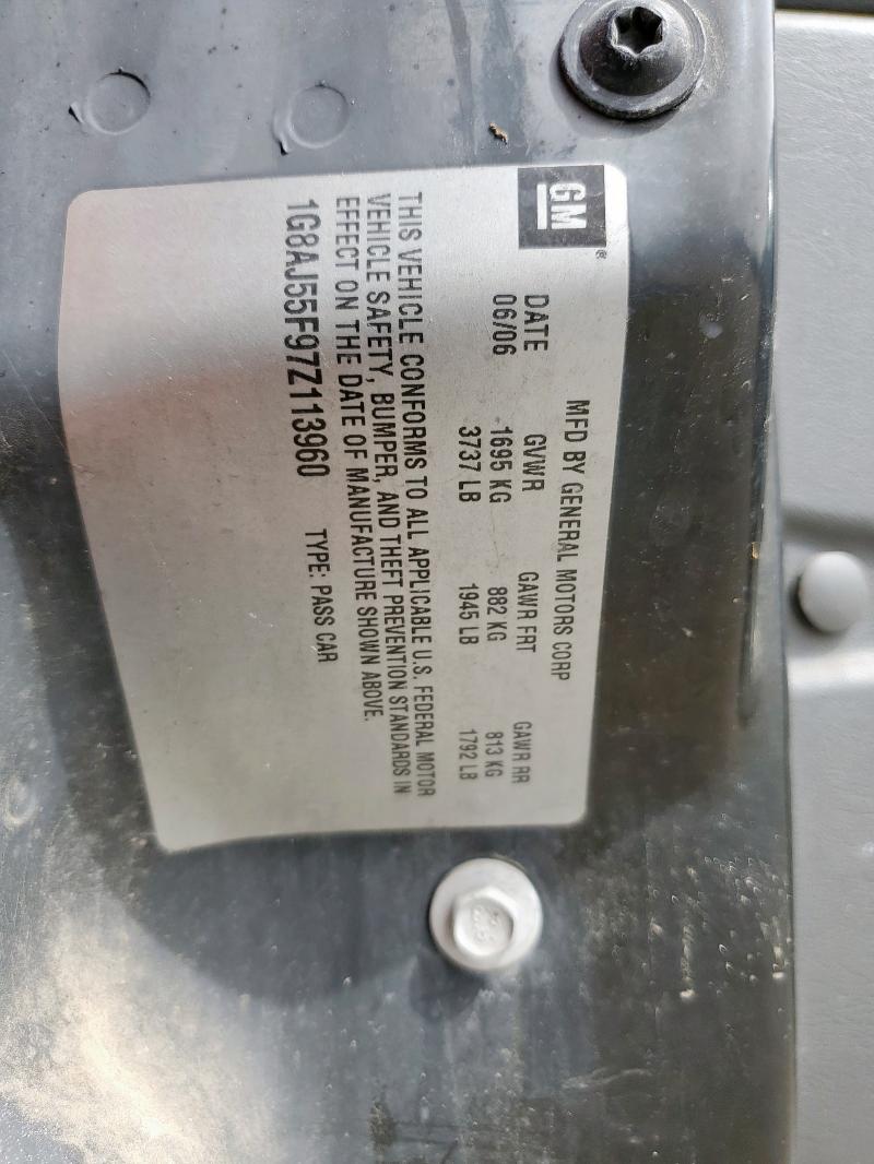1G8AJ55F97Z113960 - 2007 SATURN ION LEVEL 2 BLUE photo 13
