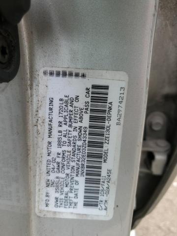 1NXBR32E03Z043349 - 2003 TOYOTA COROLLA CE SILVER photo 12