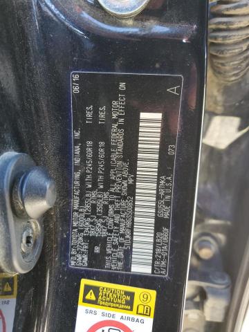 5TDJKRFH8GS500852 - 2016 TOYOTA HIGHLANDER XLE BLACK photo 12