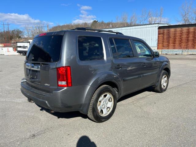 5FNYF4H26BB094324 - 2011 HONDA PILOT LX GRAY photo 4