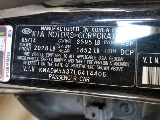 KNADM5A37E6414406 - 2014 KIA RIO LX BLACK photo 12