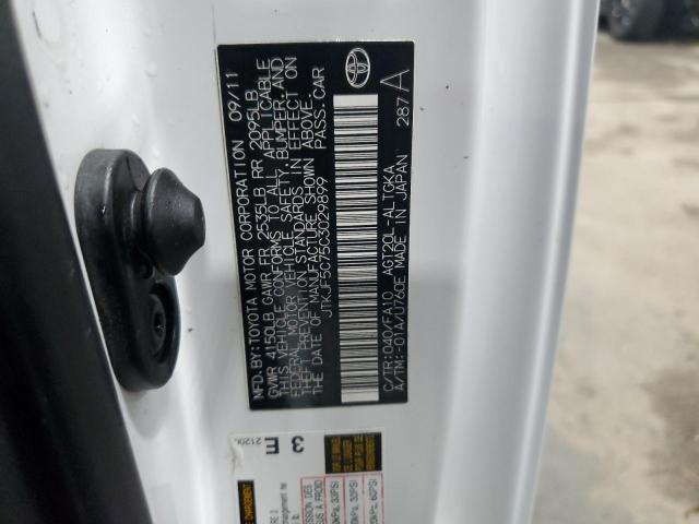 JTKJF5C75C3029899 - 2012 TOYOTA SCION TC თეთრი ფოტო 12