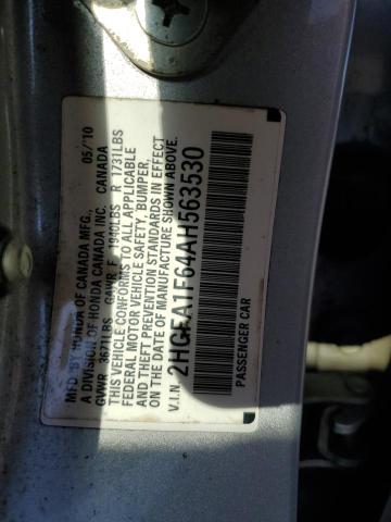 2HGFA1F64AH563530 - 2010 HONDA CIVIC LX-S فضي صورة 12