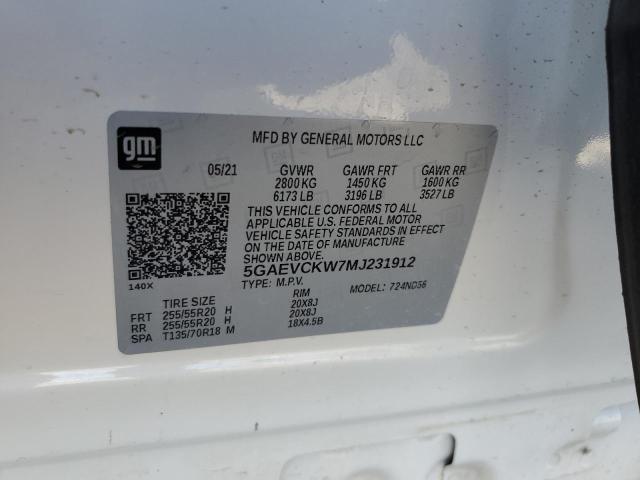 5GAEVCKW7MJ231912 - 2021 BUICK ENCLAVE AVENIR თეთრი ფოტო 13
