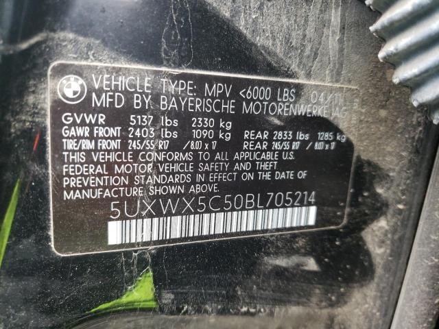 5UXWX5C50BL705214 - 2011 BMW X3 XDRIVE28I BLACK photo 13