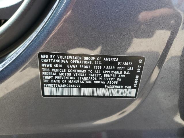 1VWDT7A34HC046772 - 2017 VOLKSWAGEN PASSAT R-LINE Boz foto 12