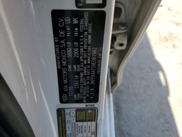 3KPFK4A71HE081942 - 2017 KIA FORTE LX WHITE photo 13