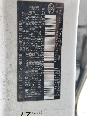 2T1KR32E58C710828 - 2008 TOYOTA COROLLA MA XR WHITE photo 14