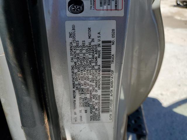 5TEUU42N95Z061666 - 2005 TOYOTA TACOMA ACCESS CAB Күміс фото 12