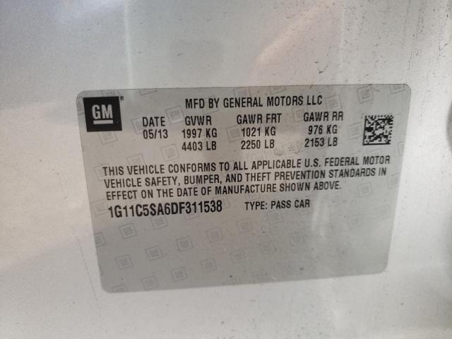 1G11C5SA6DF311538 - 2013 CHEVROLET MALIBU 1LT SILVER photo 12