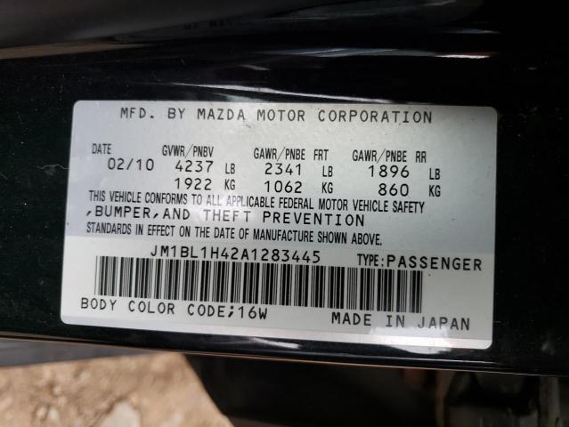 JM1BL1H42A1283445 - 2010 MAZDA SPEED 3 შავი ფოტო 13