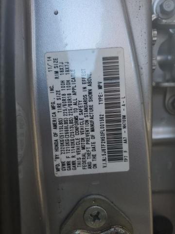 5J6TF2H50FL001562 - 2015 HONDA CROSSTOUR EXL ვერცხლისფერი ფოტო 14