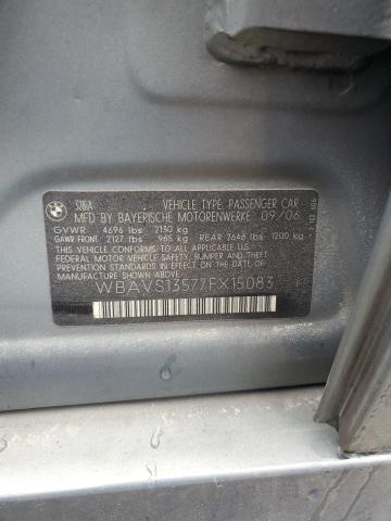 WBAVS13577FX15083 - 2007 BMW 328 IT SILVER photo 13