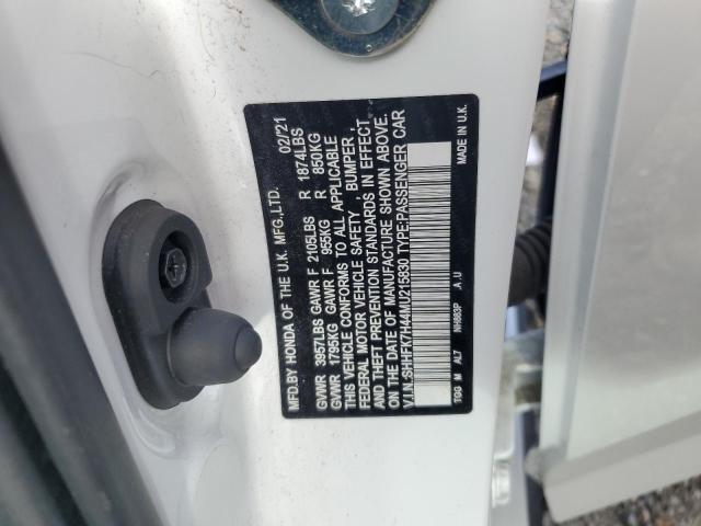 SHHFK7H44MU215830 - 2021 HONDA CIVIC SPORT 白色 照片 12