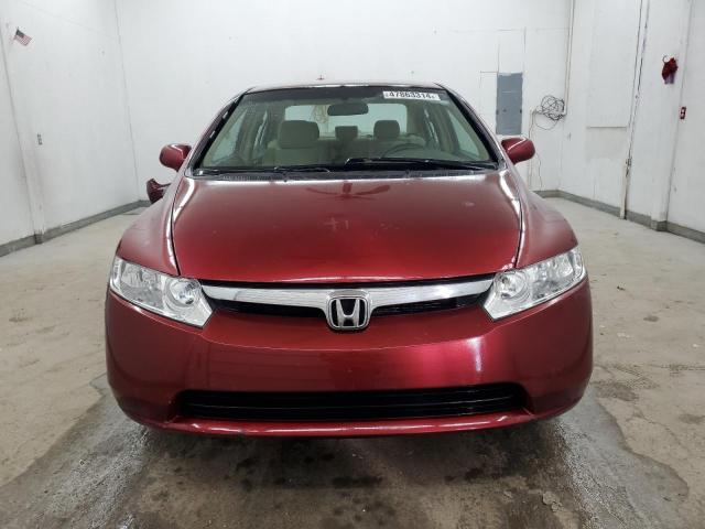 2HGFA16597H510273 - 2007 HONDA CIVIC LX RED photo 5